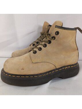 Doc Marten Women's 8 Vintage Leather England Bex 939 1460 DS 6 Eye Nubuck Tan